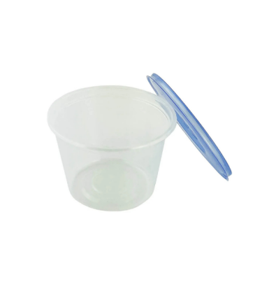 زبادي مكرويف 1250 مل شفاف غطا ازرق-12 قطعة