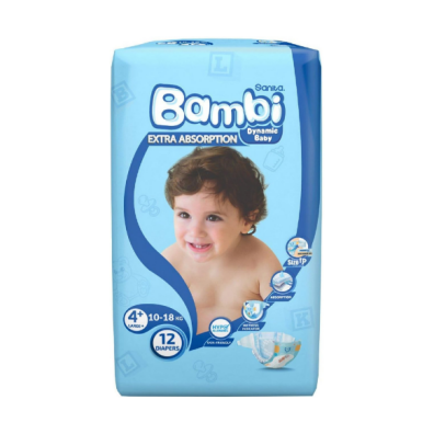 حفائظ بامبي سانيتا 4+ كبير 12*6 شنطة