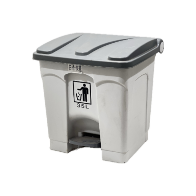 سطل زبالة بلاستيك 35 لتر رمادي بدعسة 5815-140133