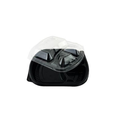 علب مكرويف الوطنية اسود 3 خانة بغطا -50 قطعة C3