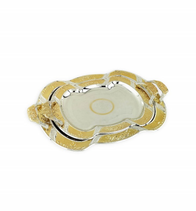 تباسي تقديم استيل بيضاوية مذهب