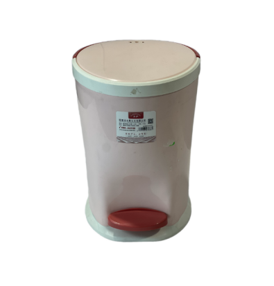 سلة مهملات بلاستيك مدورة بدعسة بيد