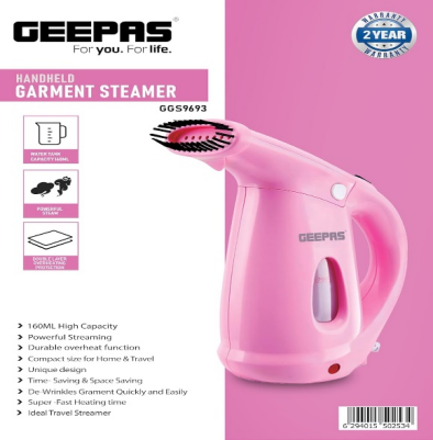 مكوى بخار يدوية جيباس مع فرشة تنظيف