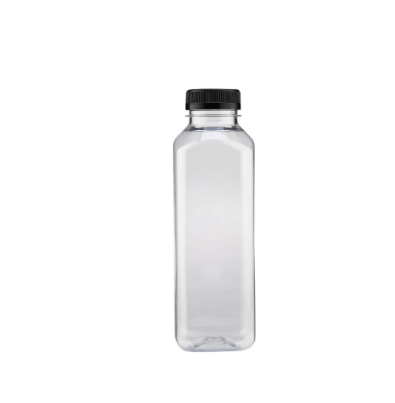 قارورة بلاستيك مربعة 330 مل بغطا -24 قطعة