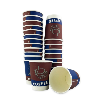 أكواب ورقية طبقتين لون أزرق-بني/ 8 اونصة 236مل- 25قطعة