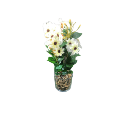 زينة ورود صناعي مع مركن 25586