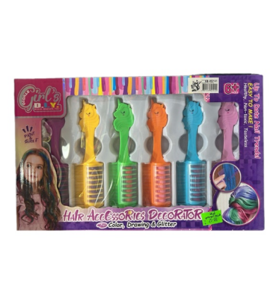 لعبة مشط ملون شعر بناتي علبة 6 حبة KM-862141