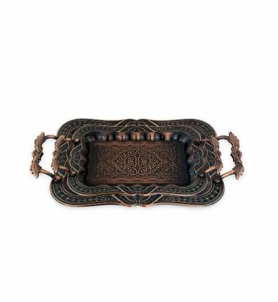 طقم تقديم استيل مستطيل برونزي